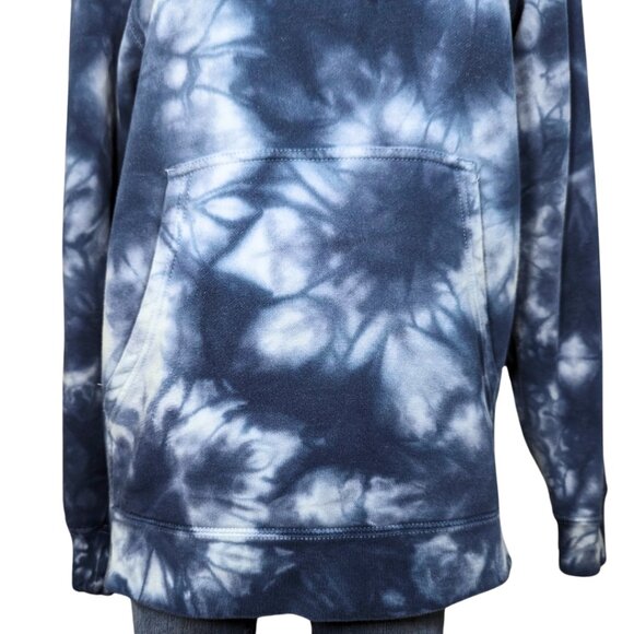 CAT Small Blue Tie Dye Longsleeve Pullover Cotton Hoodie Caterpillar - Picture 3 of 12